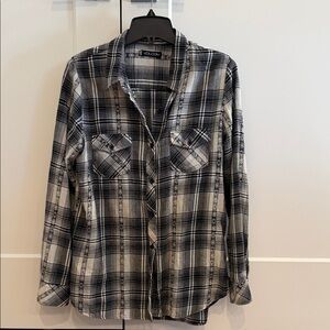Volcom Sano Days Black and White Plaid Skate Flannel Women’s XL